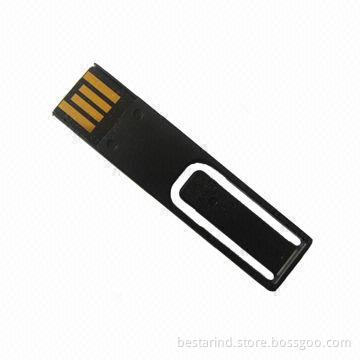 Mini USB Flash Drive, Clip Shaped, Customized Colors/Logos/Packing are Accepted, Ideal for Promotion